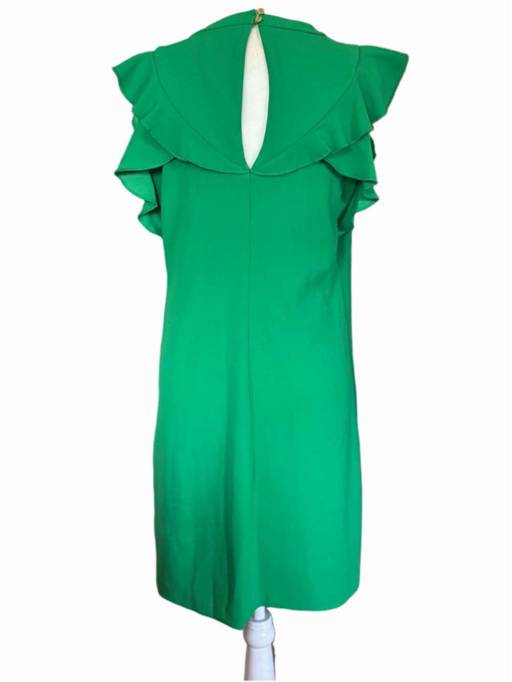 Vince Camuto Green Ruffle Sleeve Shift Dress Size S